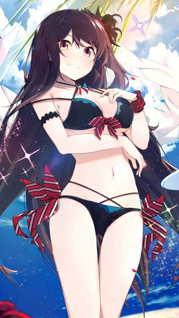 Bộ hình Anime gợi cảm bikini đẹp ngoài biển