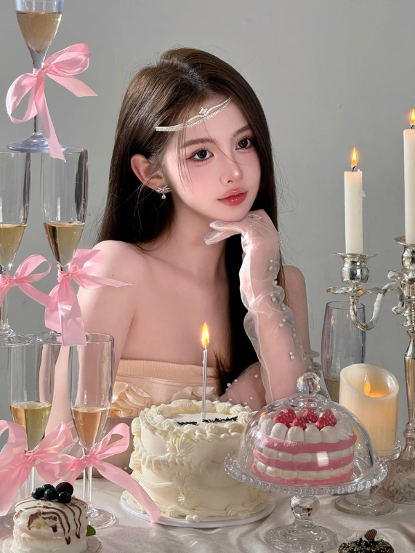 Gái đẹp tạo dáng chúc sinh nhật lung linh