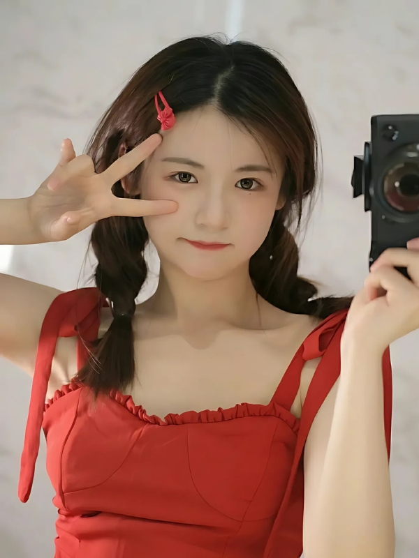 Ảnh gái mạng cute tạo dáng với tay chữ V