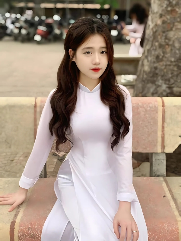 Gái xinh áo dài trắng dịu dàng, nữ tính