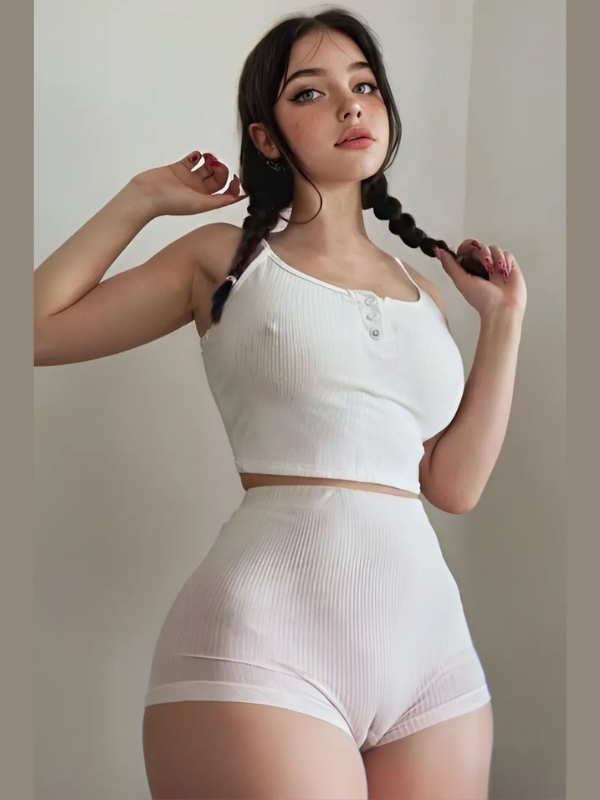 Gái xinh mu to trong bộ đồ trắng sexy