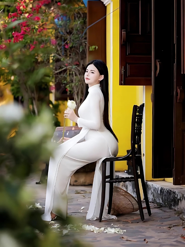 Áo dài mông to tỏa sáng giữa phố cổ