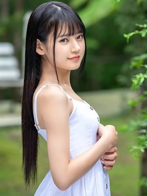 Dáng đứng dịu dàng của JAV trẻ ngoài vườn