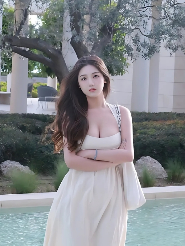 Ảnh gái vú bự tạo dáng bên hồ nước trong