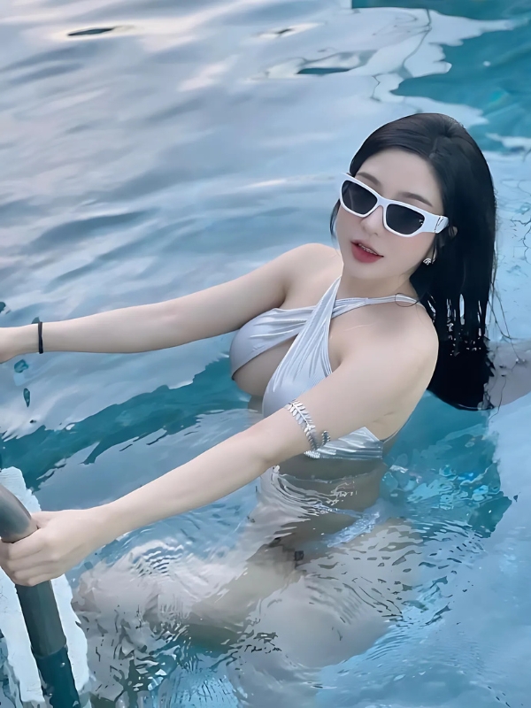 Gái xinh đi bơi với mắt kính sang chảnh