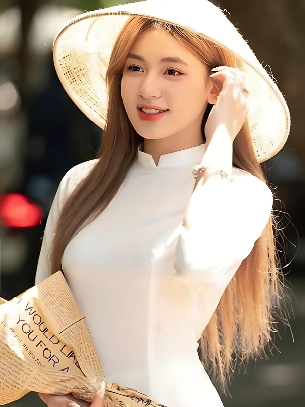 Gái xinh mặc áo dài trắng dịu nắng vàng