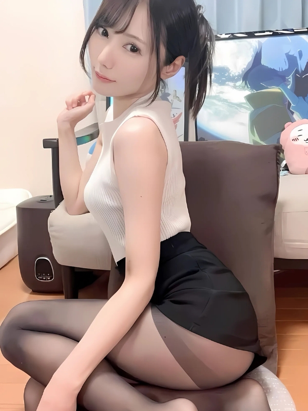 Gái xinh mặc quần tất ôm gối dễ thương