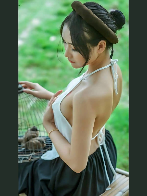 Gái xinh mặc yếm nghiêng đầu dịu dàng