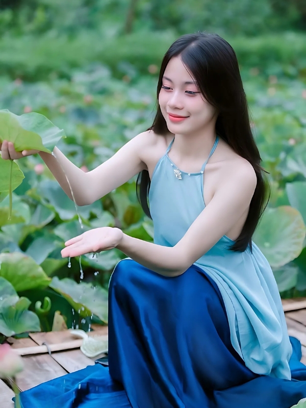 Gái xinh mặc yếm xanh dịu dàng thôn nữ