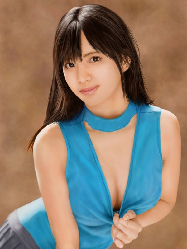 Idol neo akari pics với áo xanh quyến rũ