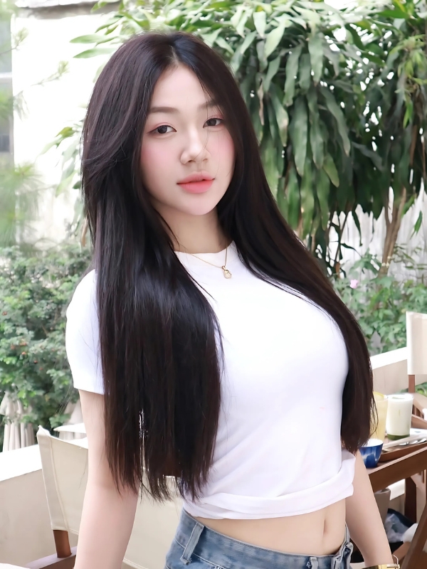 Tiktoker Trần Hà Linh tóc đen tự nhiên