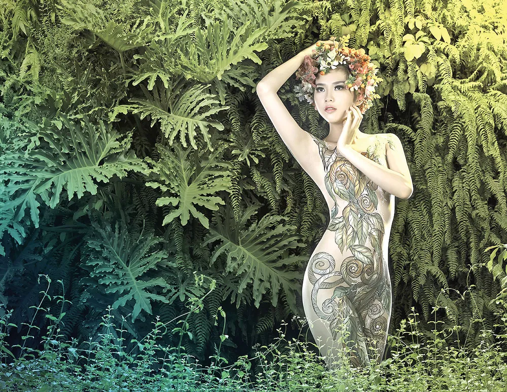 Ảnh gái xinh body painting - 3
