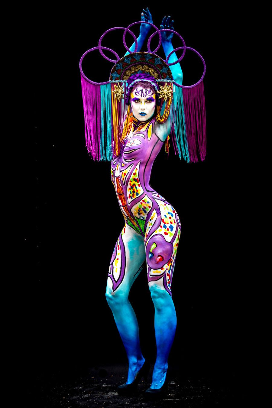 Ảnh gái xinh body painting - 21